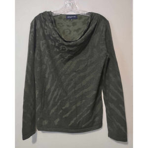 Jones New York Green Shimmer Tiger Print Top SIze Medium